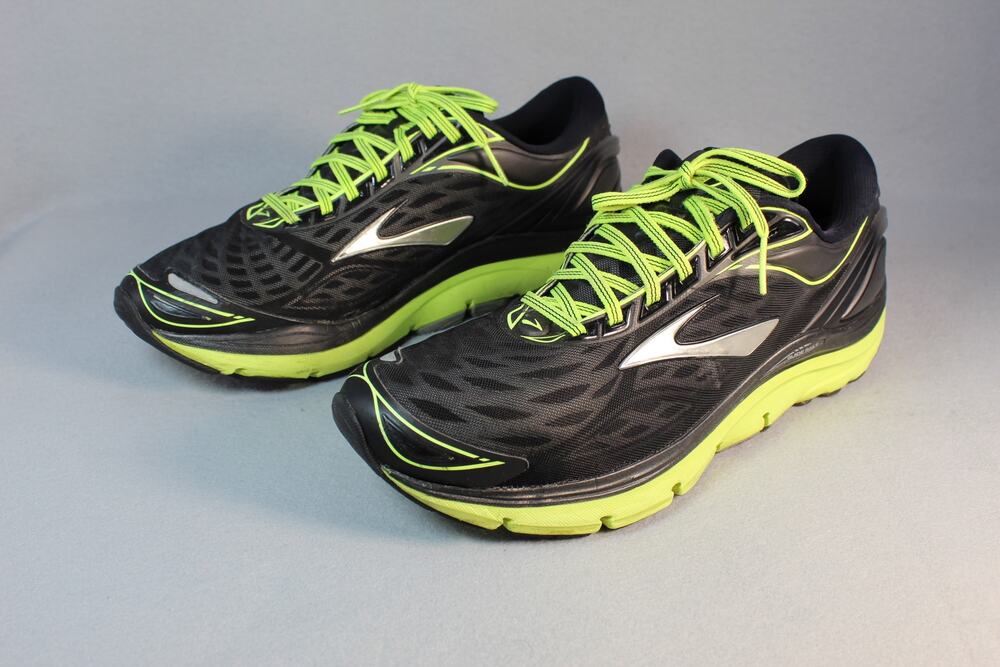 Brooks Transcend 3 Running Shoes Men's 12.5 Black Green Sneakers